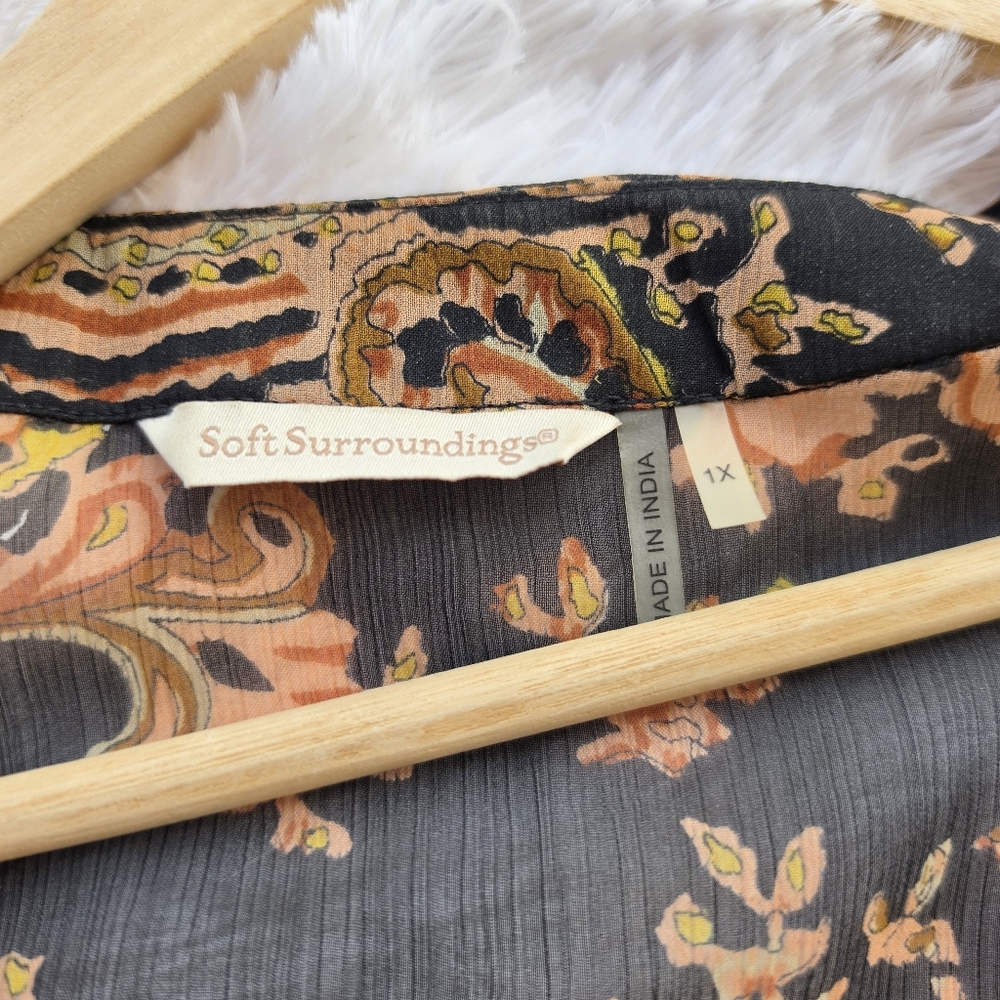 Soft Surroundings Plus Size Sheer Paisley‎ Lace Kimono - Picture 6 of 9